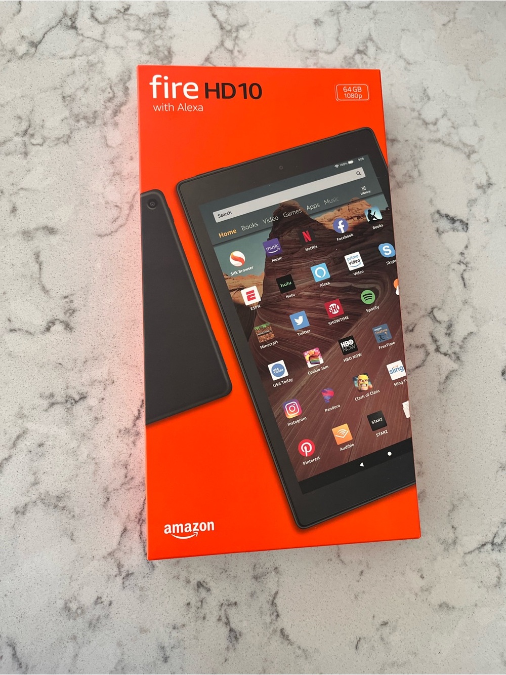 Amazon Fire HD 10 (9th Generation) 32GB, Wi-Fi, 10.1in - Black with case